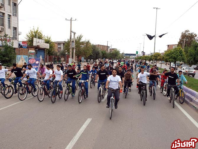 شرکت 250 رکابزن در همایش دوچرخه‎سواری نکا + تصاویر