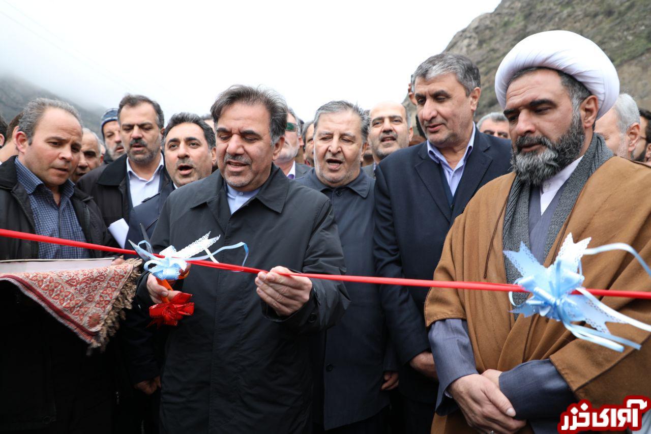 افتتاح 8 کیلومتر از مسیرهای تازه تعریض‌شده جاده هراز با حضور وزیر راه و شهرسازی