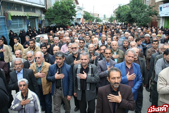 پیکر مادر شهیدان عسگری تشییع شد
