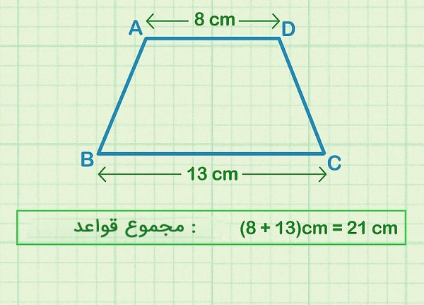 مساحت ذوزنقه؛ مجموع دو قاعده