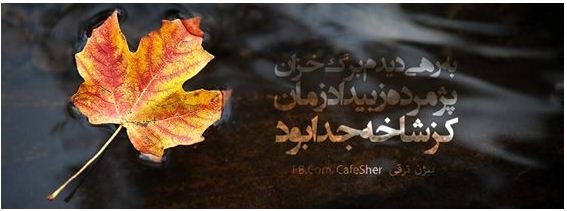 عکس نوشته به رهی دیدم برگ خزان