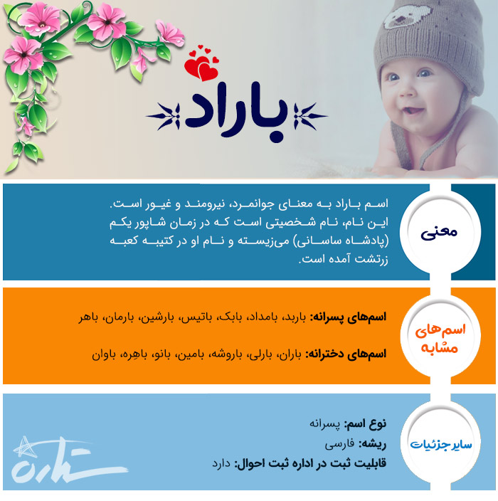 اسم باراد معنی اسم باراد
