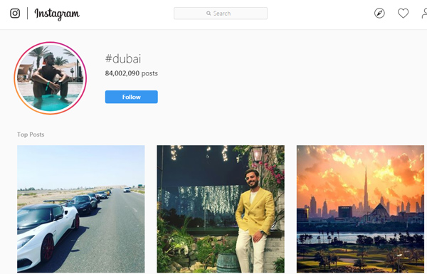 هشتگ #DUBAI در اینستاگرام