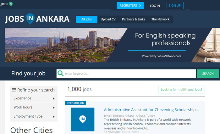 JOBSINANKARA.com برای پیدا کردن کار در ترکیه
