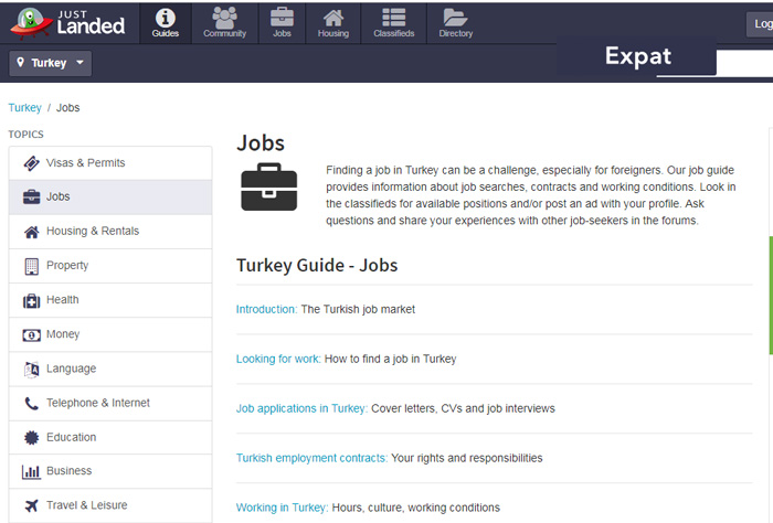 سایت JUSTLANDED.com برای کار در ترکیه