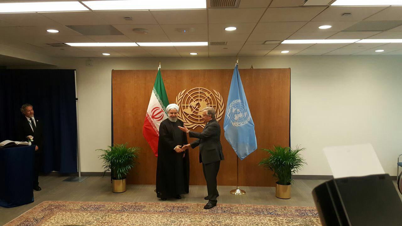 دیدار روحانی و دبیرکل سازمان ملل در نیویورک (عکس)