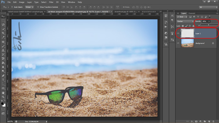 تغییر opacity تغییر opacity در فتوشاپ