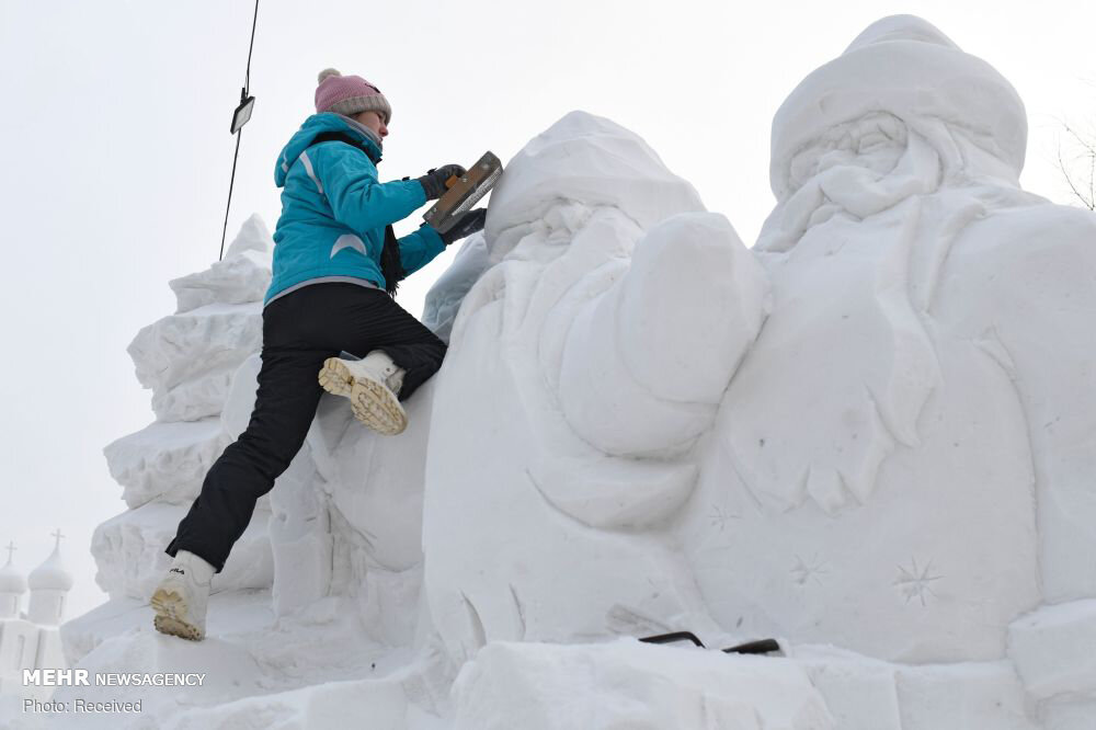 تصاویر: جشنواره مجسمه‌های یخی در مسکو