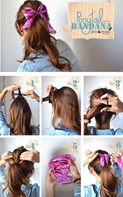 آموزش بستن موها با دستمال سر