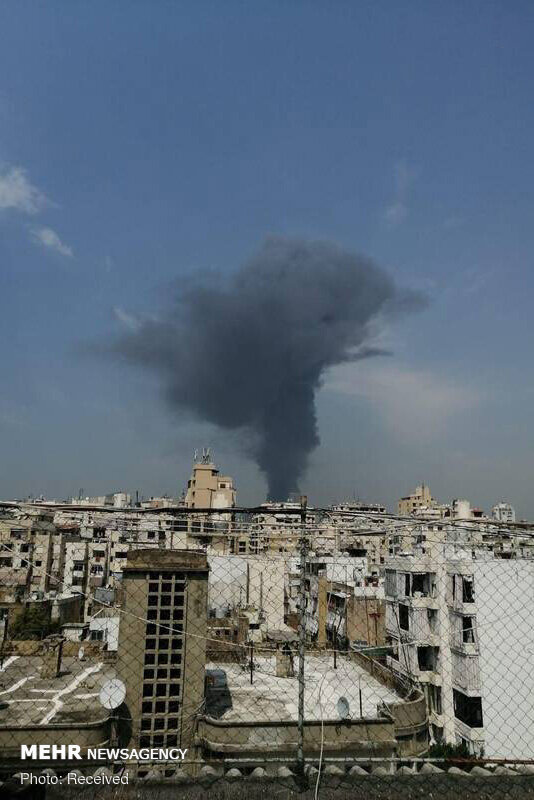 تصاویر: آتش‌سوزی گسترده در بندر بیروت