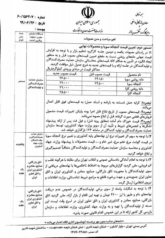 چراغ سبز تنظیم بازار برای گرانی دوباره شیر، مرغ و تخم مرغ