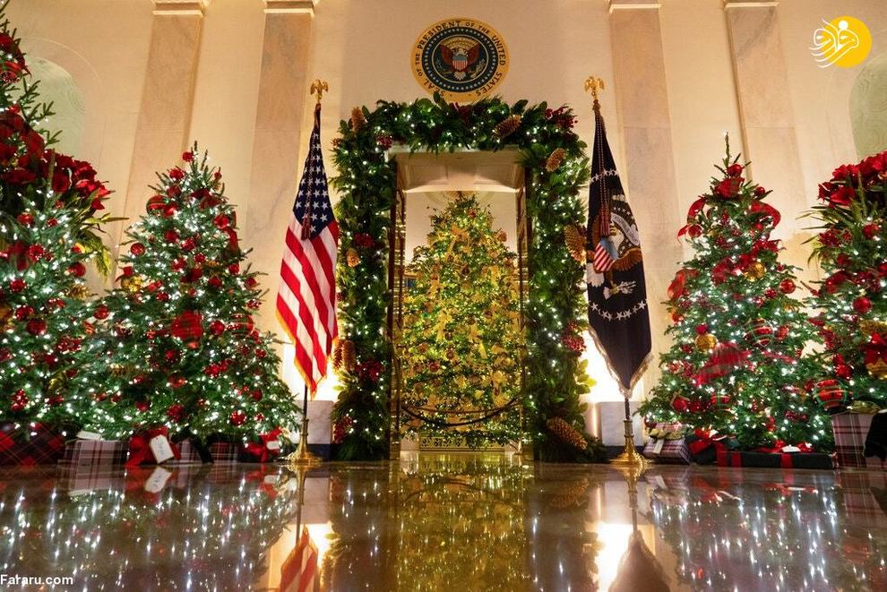 رونمایی ملانیا ترامپ از آخرین دکوراسیون کریسمسش در کاخ سفید