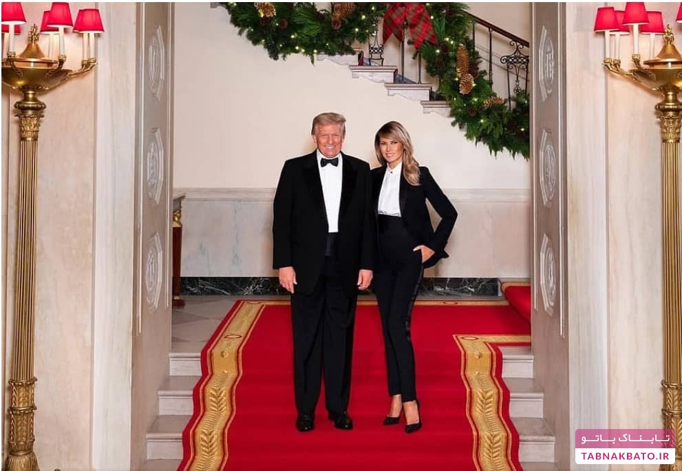 لباس ها و استایل رسمی یک شکل دونالد و ملانیا در کاخ سفید