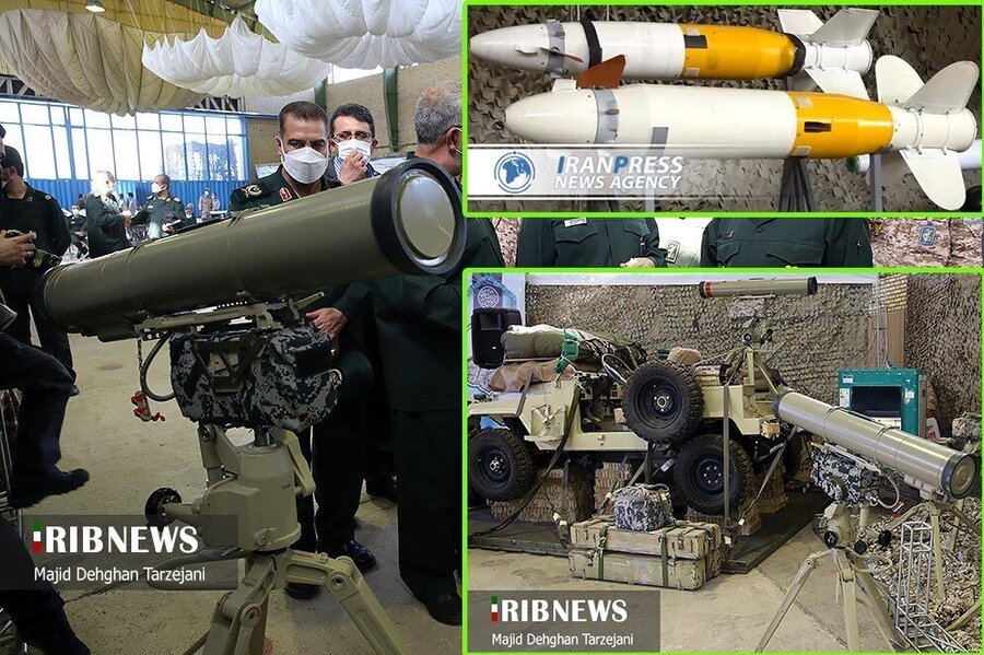 تصاویر |  تحویل انبوه تجهیزات جدید نظامی به نیروی زمینی سپاه |  از موشک‌های الماس تا  تیربار سه‌لوله چرخان
