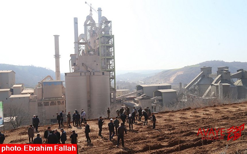 مراسم گرامیداشت هفته منابع طبیعی روز درخت کاری در کارخانه سیمان نکا