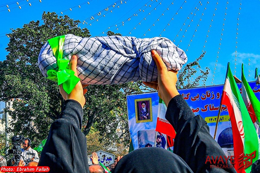 راهپیمایی مردم ساری در حمایت از کودکان غزه