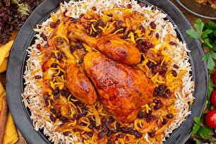 طرز تهیه رشته پلو با مرغ زعفرانی و تکه ای فوق مجلسی