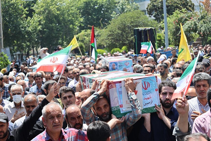 تشییع باشکوه پنج شهید حمله تروریستی رژیم صهیونیستی در ساری