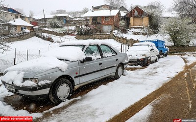 بارش برف بهاری در دودانگه‌ی ساری