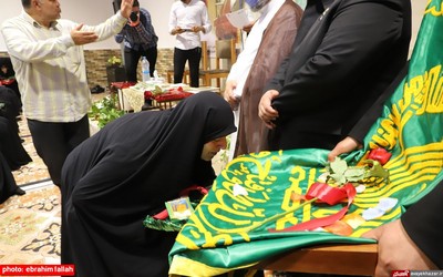 مراسم استقبال از خادمین رضوی و حاملین پرچم متبرک حرم امام رضا (ع) در آستانه مبارکه امامزاده عباس ساری