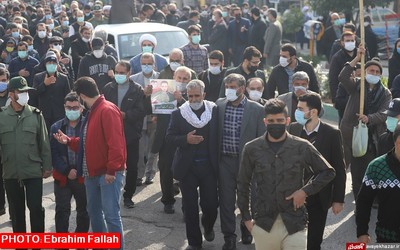 مراسم تشیع پیکر شهید مدافع امنیت شهید مهران شوری‌زاده در ساری